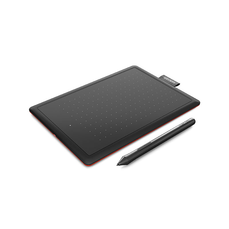 One by Wacom Black/Red Small Digital Pen Tablet